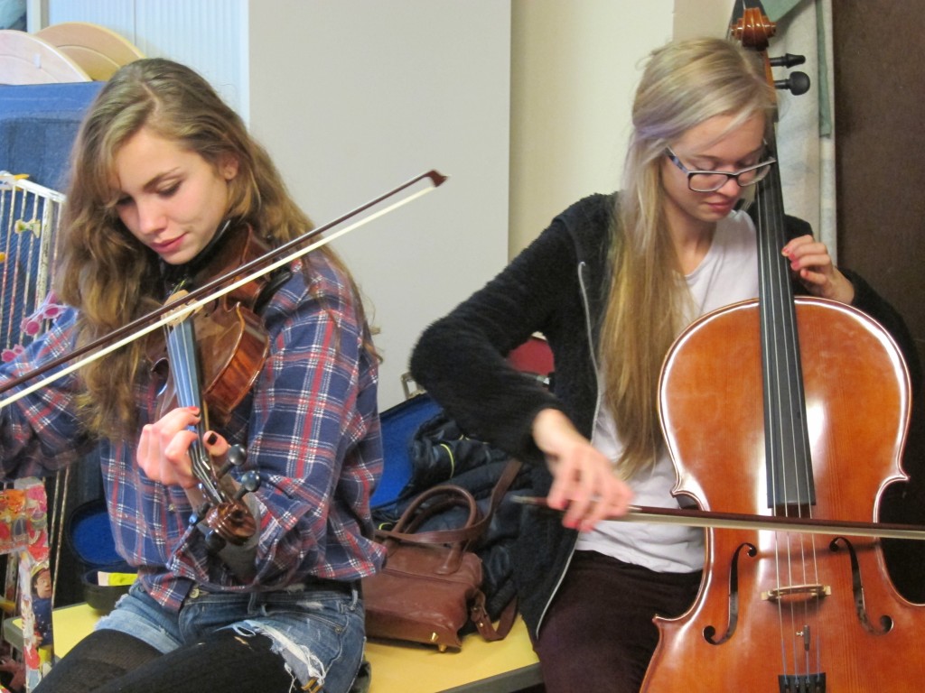 string section in a worship band